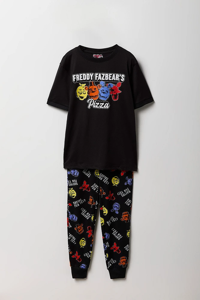 Boys Freddy Fazbear's Pizza T-Shirt & Jogger 2 Piece Pajama Set