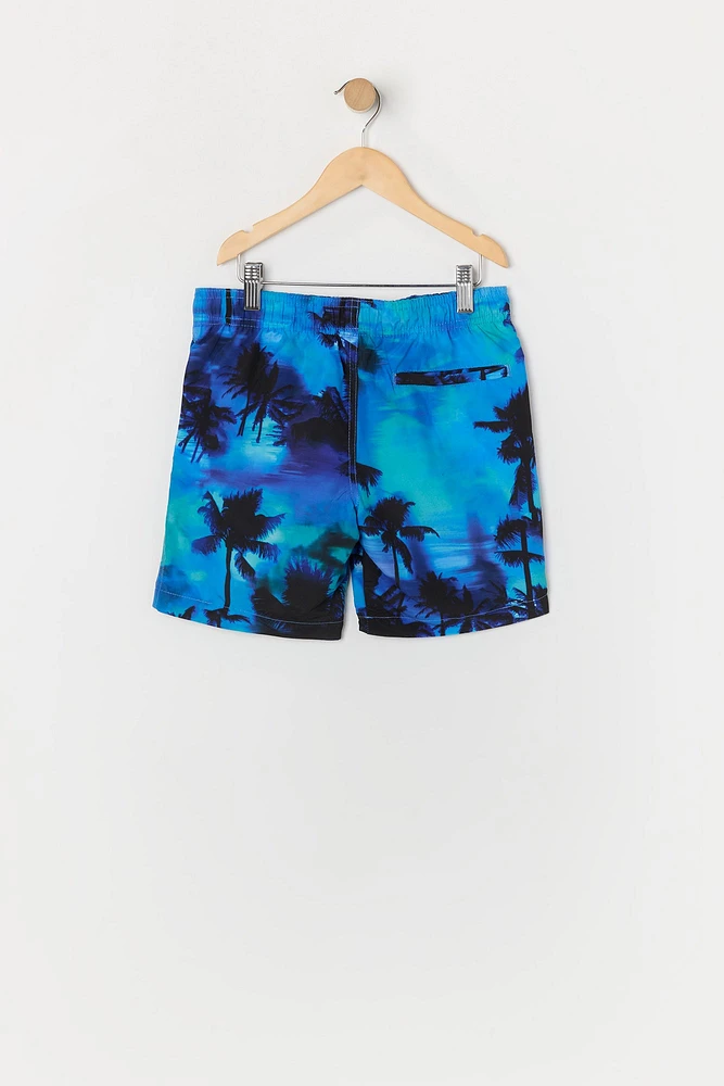 Boys Palm Tree Print Board Short