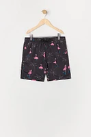 Boys Flamingo Print Board Short