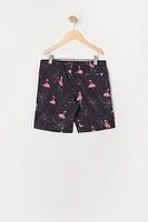 Boys Flamingo Print Board Short