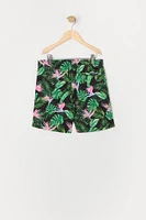 Boys Leaf Print Board Short