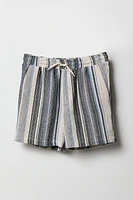 Boys Textured Striped Drawstring Short