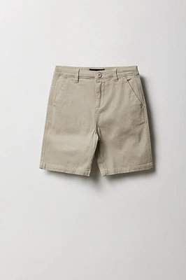 Short chino uni pour garçon