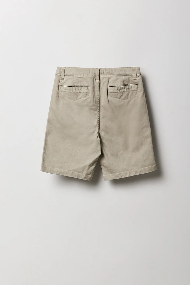 Short chino uni pour garçon