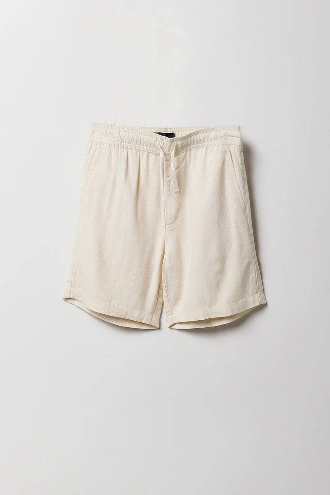 Short en lin à taille coulissante pour garçon