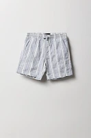 Boys Woven Textured Striped Short