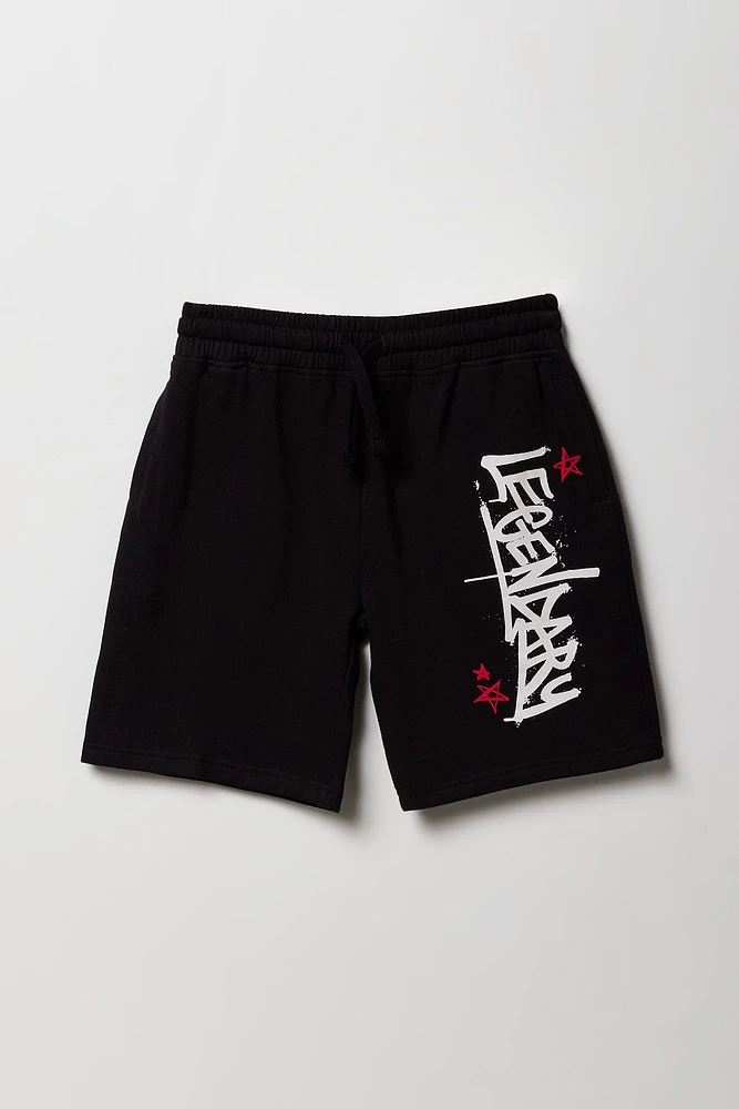 Short long en molleton imprimé pour garçon