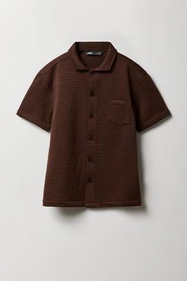 Boys Textured Button-Up Top