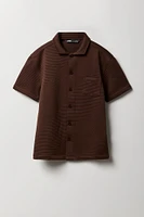 Boys Textured Button-Up Top