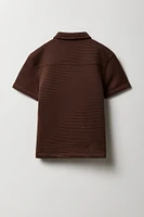 Boys Textured Button-Up Top
