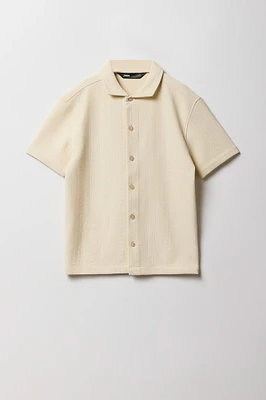 Haut carré boutonné et texturé Geo pour garçons