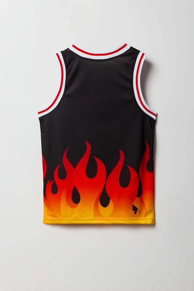 Hot Wheels™ Boys Active Fire Print Mesh Tank