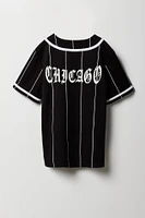 Boys Pinstriped Mesh Baseball Jersey
