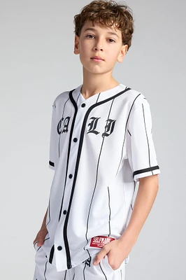 Boys Pinstriped Mesh Baseball Jersey