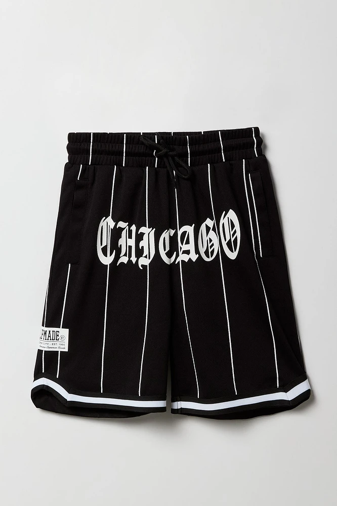 Short de basketball en filet imprimé pour garçon