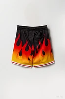 Short Active en filet Hot Wheels™ à imprimé Feu pour garçon