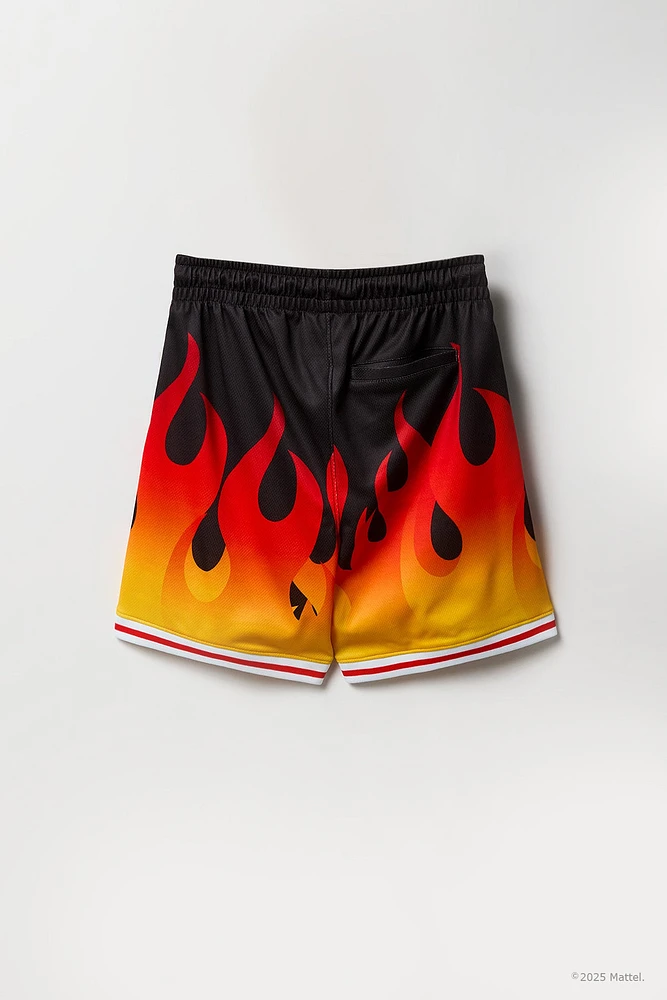 Short Active en filet Hot Wheels™ à imprimé Feu pour garçon