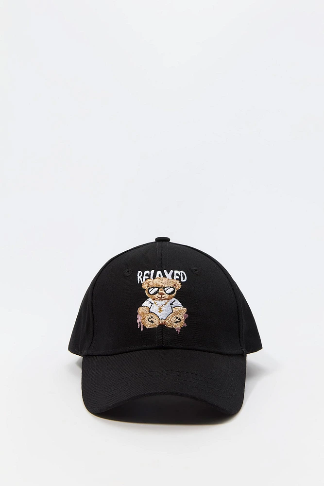 Boys Bear Relaxed Embroidered Baseball Hat