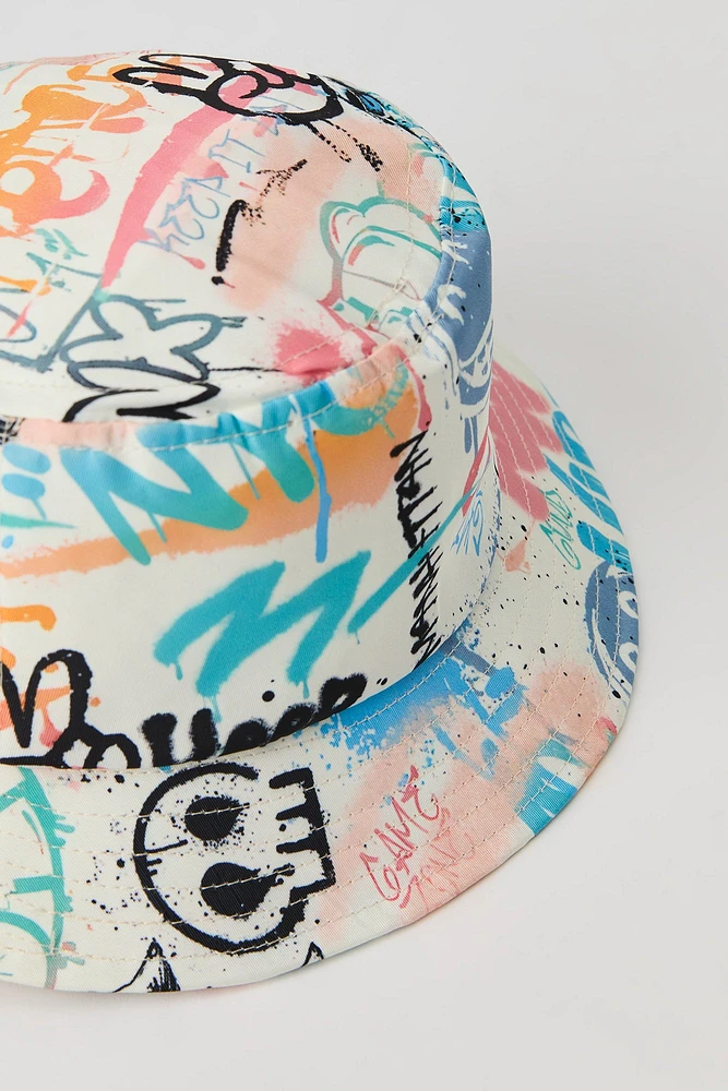 Boys Graffiti Print Bucket Hat