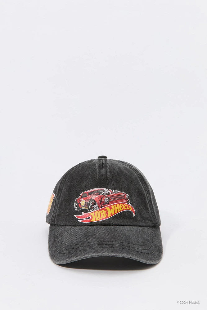 Casquette de base-ball délavée à imprimé Hot Wheels™ pour garçons