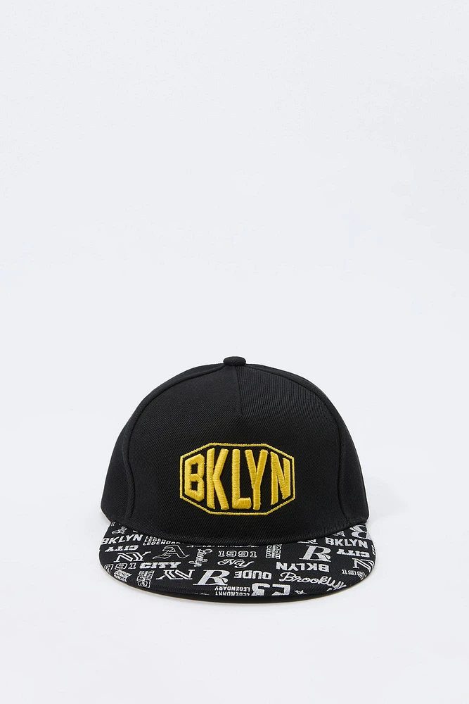 Boys Brooklyn Embroidered Snapback Hat