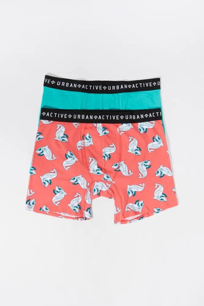 Buy Set of 2 - Printed Boxer Brief with Elasticated Waistband