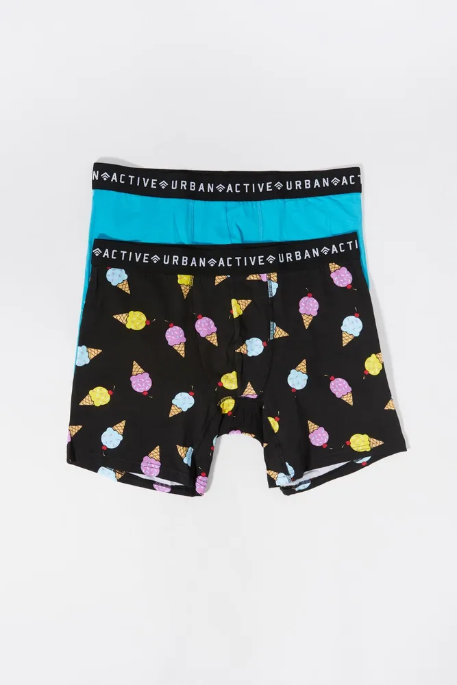 Boys Ice Cream Print Boxer Briefs (2 Pack)