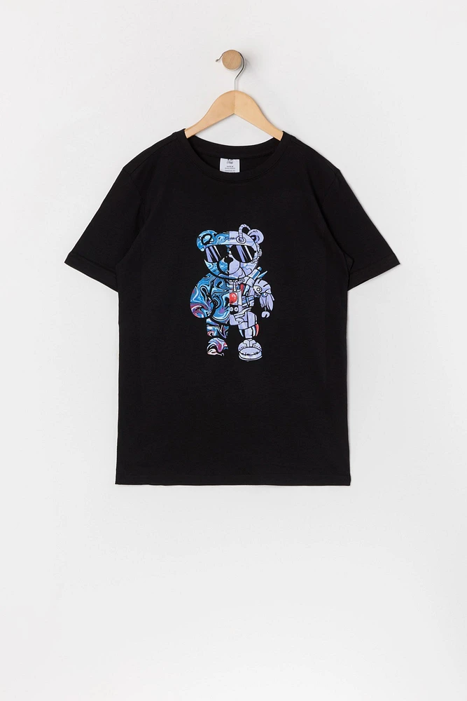 Boys Robot Bear Graphic T-Shirt