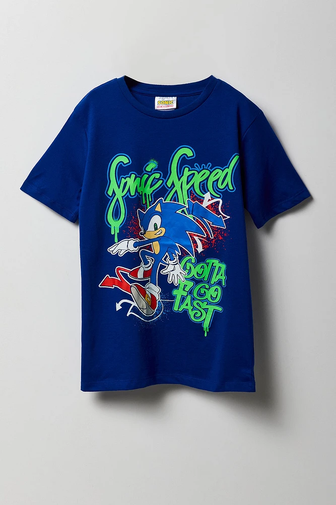 T-shirt à imprimé Sonic Gotta Go pour garçons