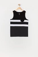 Boys Striped Colourblock Tank