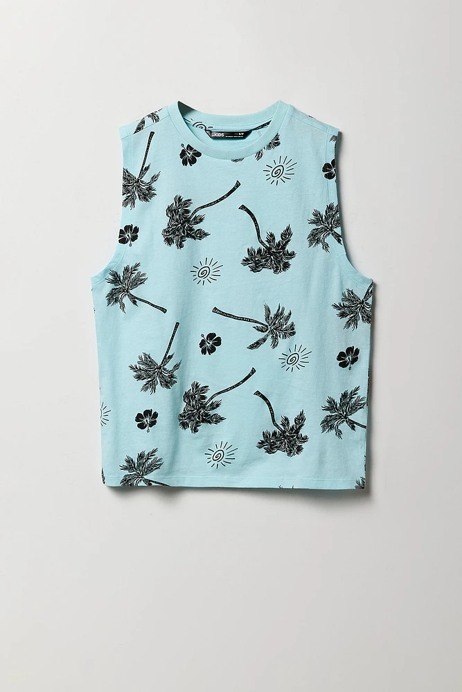 Boys Palm Tree Printed Tank