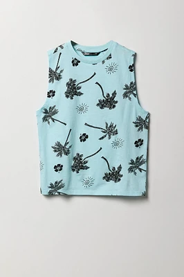Boys Palm Tree Printed Tank