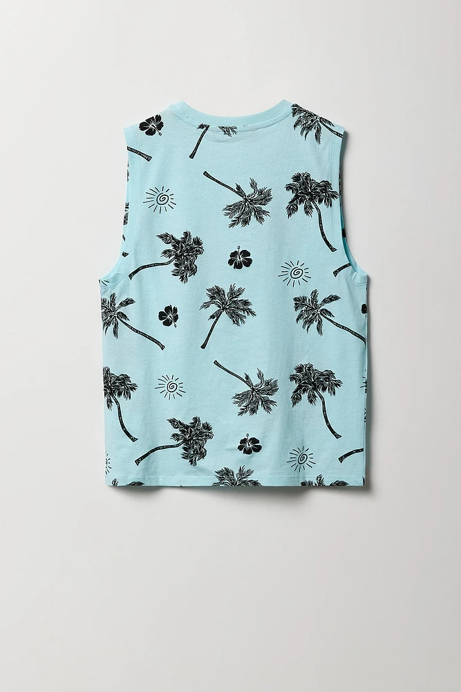 Boys Palm Tree Printed Tank