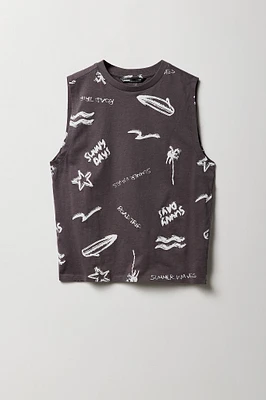 Boys Tropical Vacation Printed Tank