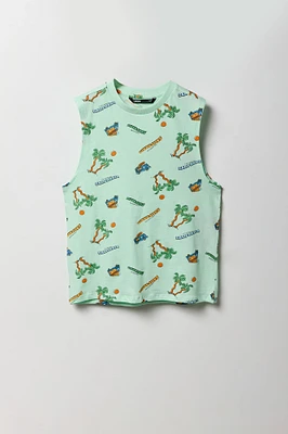 Boys Tropical Vacation Printed Tank