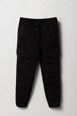 Boys Denim Cargo Pocket Jogger