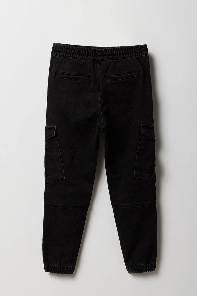 Boys Denim Cargo Pocket Jogger