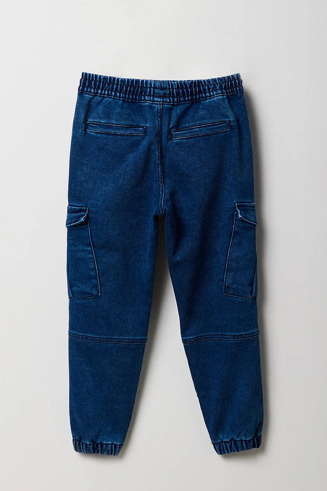 Jogger cargo en denim avec poche pour garÃ§ons