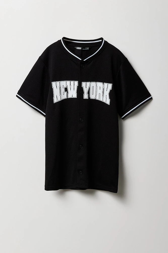 Boys Mesh City Graphic Baseball Jersey