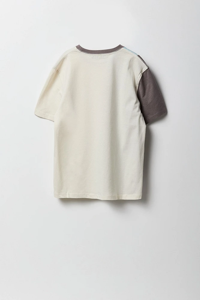 Boys Colourblock Striped T-Shirt