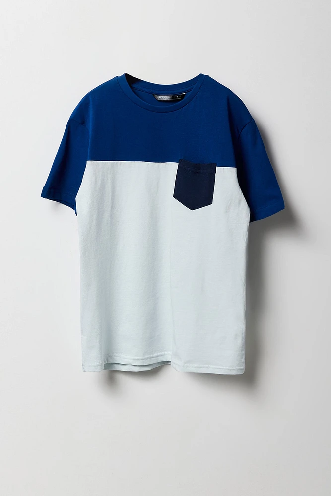 Boys Colourblock Pocket T-Shirt