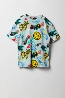Boys Graffiti Printed Graphic T-Shirt