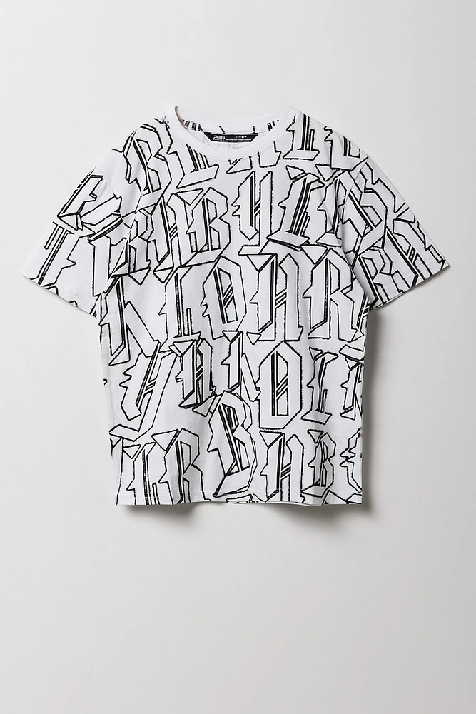 T-shirt à imprimé Block Letter pour garçon