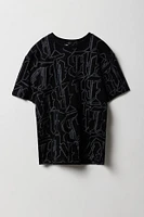 Boys Block Letter Printed T-Shirt