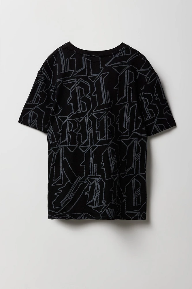 Boys Block Letter Printed T-Shirt