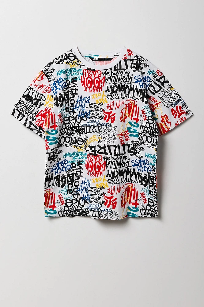 T-shirt à imprimé en graffitis pour garçon