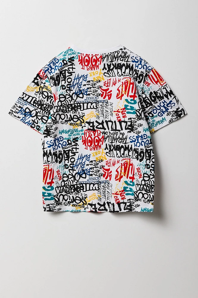T-shirt à imprimé en graffitis pour garçon