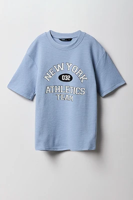 Boys Textured Knit Graphic T-Shirt