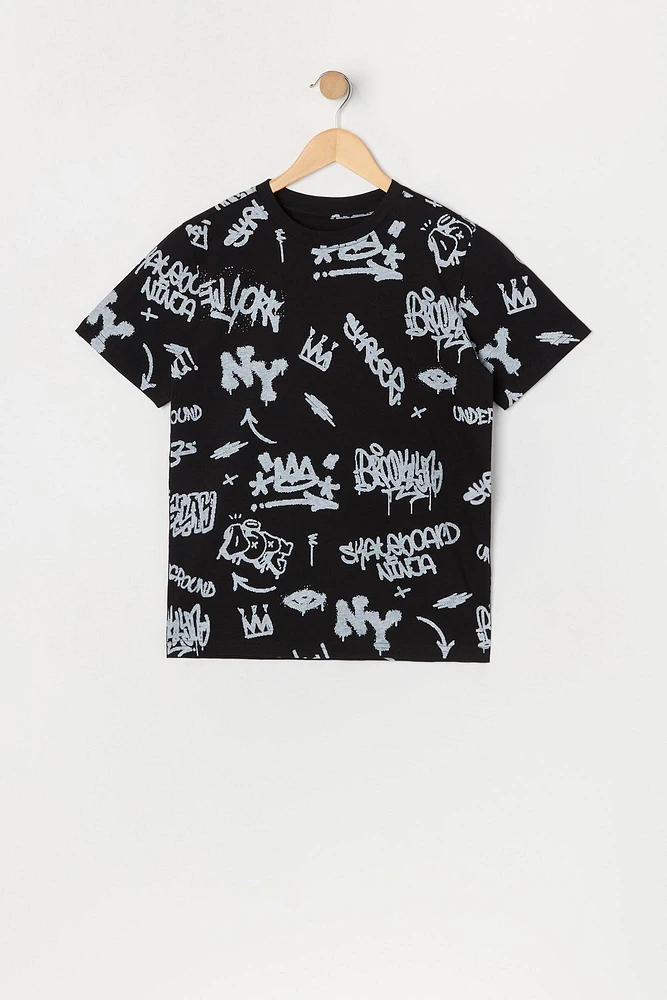 Boys Graffiti Print T-Shirt