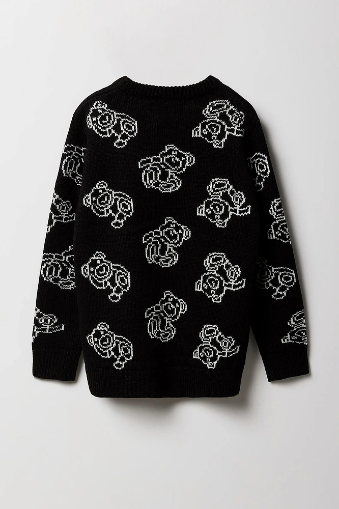 Boys Teddy Jacquard Knit Sweater